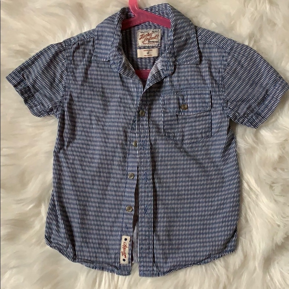 Lucky brand blue and black button down